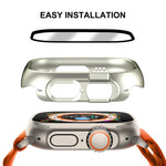 Per Apple Watch Ultra 49mm ENKAY Custodia per PC 2 in 1 + Pellicola in vetro temperato 9H a copertura totale