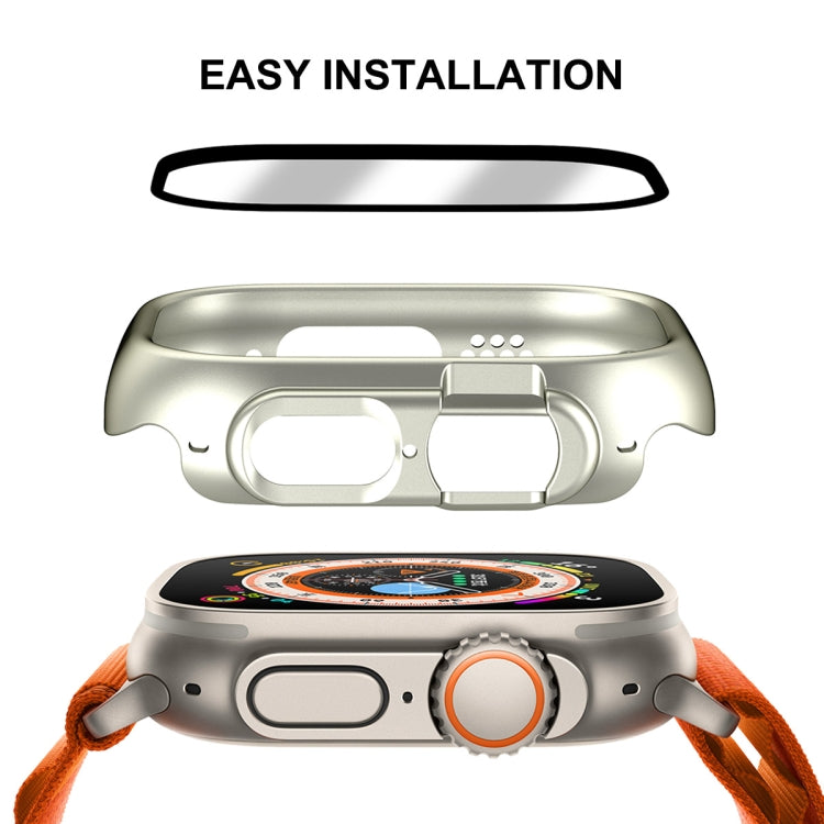 Per Apple Watch Ultra 49mm ENKAY Custodia per PC 2 in 1 + Pellicola in vetro temperato 9H a copertura totale