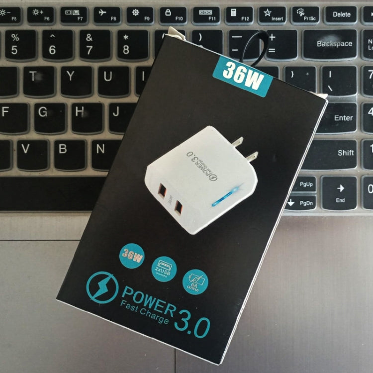 Caricabatterie USB QC3.0 doppia porta 36W con cavo Micro USB