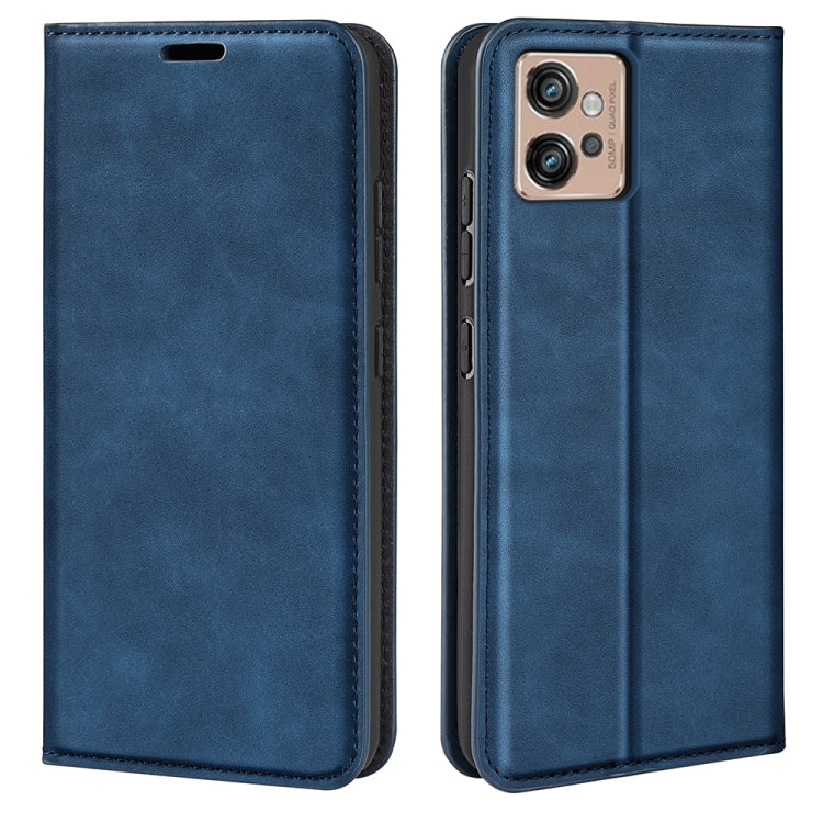 Per Motorola Moto G32 Custodia in pelle con ventosa magnetica retro-pelle, For Motorola Moto G32