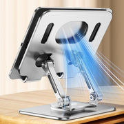 2026 Supporto per laptop da scrivania in alluminio CNC pieghevole e regolabile in altezza, ergonomico, con rotazione a 360°, 2026