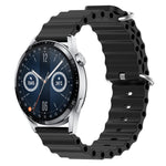 Cinturino per orologio in silicone tinta unita stile oceano da 22 mm, For Huawei Watch GT3 Pro 46mm, For Huawei Watch GT3 46mm