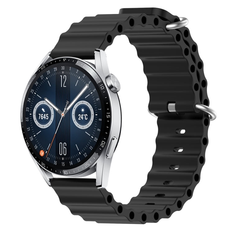 Cinturino per orologio in silicone tinta unita stile oceano da 22 mm, For Huawei Watch GT3 Pro 46mm, For Huawei Watch GT3 46mm