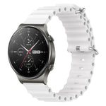 Cinturino per orologio in silicone tinta unita stile oceano da 22 mm, For Huawei Watch 3 Pro, For Huawei GT2 Pro