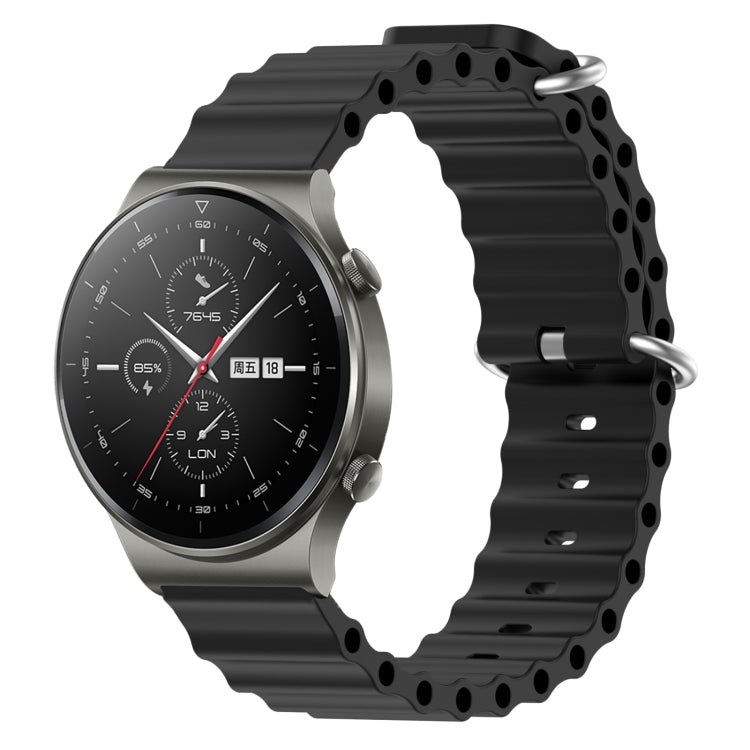 Cinturino per orologio in silicone tinta unita stile oceano da 22 mm, For Huawei Watch 3 Pro, For Huawei GT2 Pro