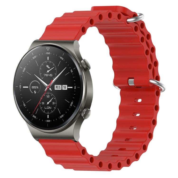 Cinturino per orologio in silicone tinta unita stile oceano da 22 mm, For Huawei Watch 3 Pro, For Huawei GT2 Pro