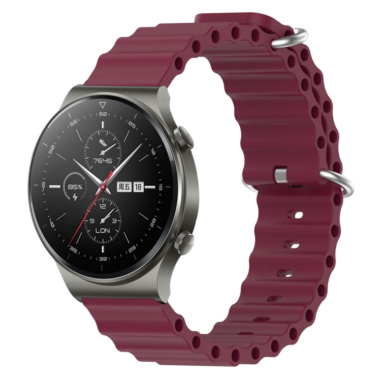 Cinturino per orologio in silicone tinta unita stile oceano da 22 mm, For Huawei Watch 3 Pro, For Huawei GT2 Pro