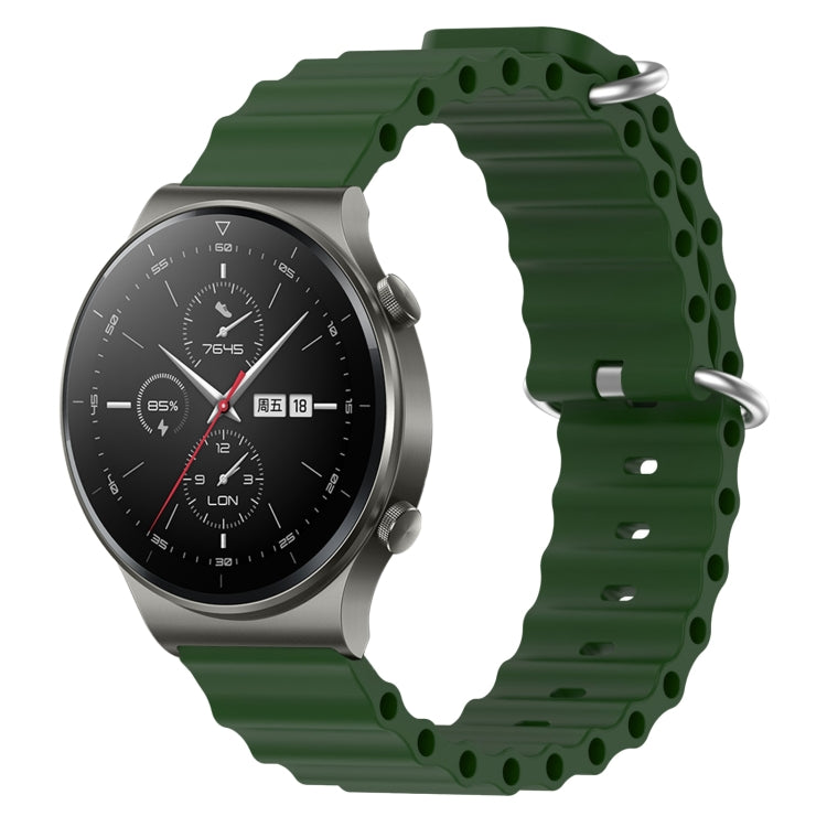 Cinturino per orologio in silicone tinta unita stile oceano da 22 mm, For Huawei Watch 3 Pro, For Huawei GT2 Pro