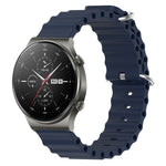 Cinturino per orologio in silicone tinta unita stile oceano da 22 mm, For Huawei Watch 3 Pro, For Huawei GT2 Pro