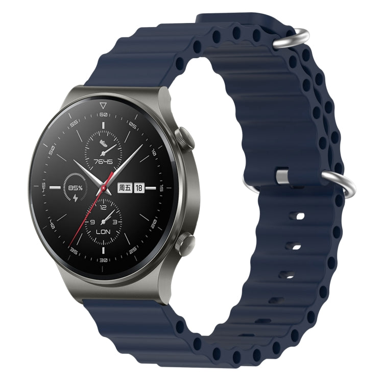 Cinturino per orologio in silicone tinta unita stile oceano da 22 mm, For Huawei Watch 3 Pro, For Huawei GT2 Pro