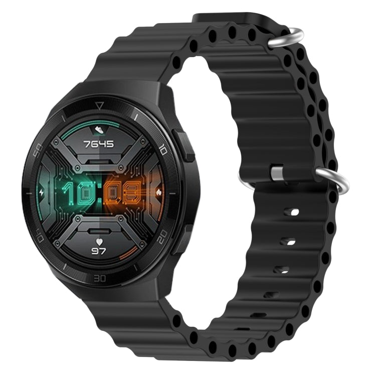 Cinturino per orologio in silicone tinta unita stile oceano da 22 mm, For Huawei Watch GT 2E, For Huawei GT2 46mm