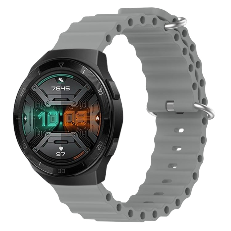 Cinturino per orologio in silicone tinta unita stile oceano da 22 mm, For Huawei Watch GT 2E, For Huawei GT2 46mm