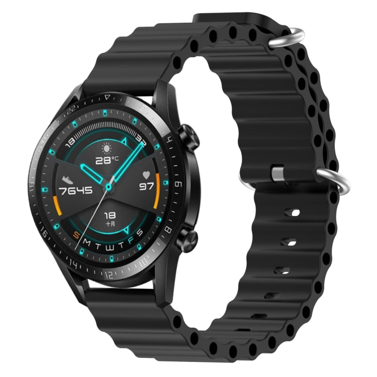 Cinturino per orologio in silicone tinta unita stile oceano da 22 mm, For Huawei Watch GT 2E, For Huawei GT2 46mm