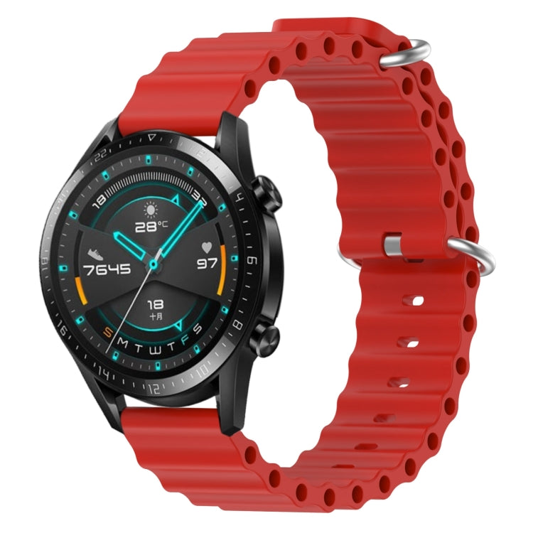 Cinturino per orologio in silicone tinta unita stile oceano da 22 mm, For Huawei Watch GT 2E, For Huawei GT2 46mm