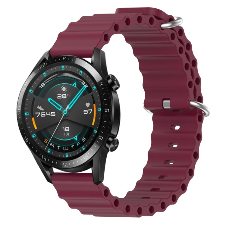 Cinturino per orologio in silicone tinta unita stile oceano da 22 mm, For Huawei Watch GT 2E, For Huawei GT2 46mm