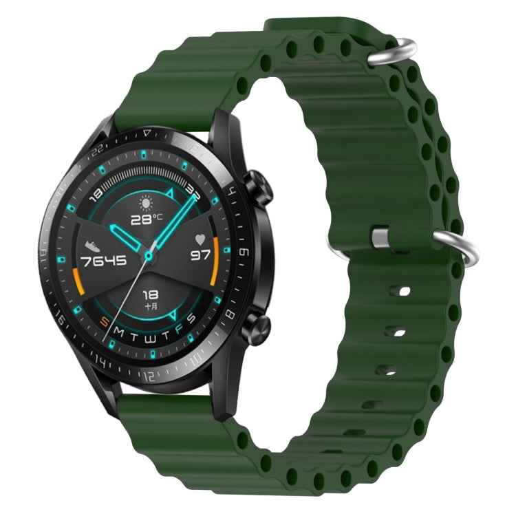 Cinturino per orologio in silicone tinta unita stile oceano da 22 mm, For Huawei Watch GT 2E, For Huawei GT2 46mm
