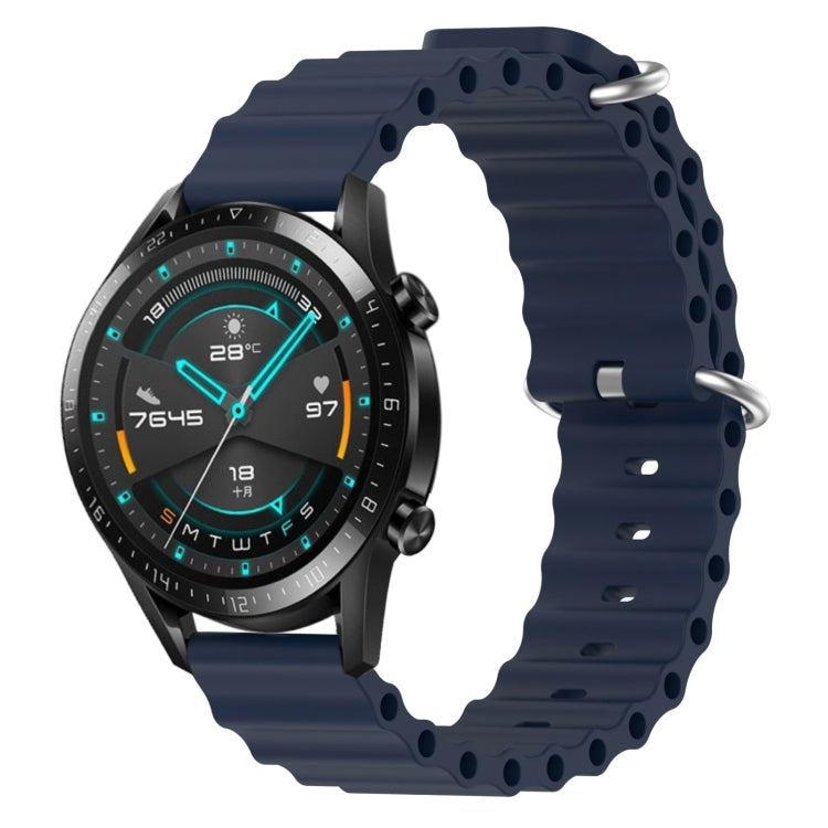 Cinturino per orologio in silicone tinta unita stile oceano da 22 mm, For Huawei Watch GT 2E, For Huawei GT2 46mm
