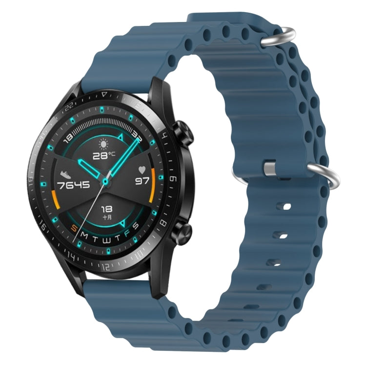 Cinturino per orologio in silicone tinta unita stile oceano da 22 mm, For Huawei Watch GT 2E, For Huawei GT2 46mm