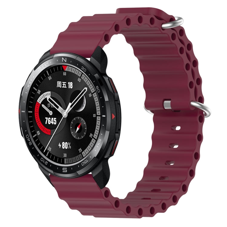 Cinturino per orologio in silicone tinta unita stile oceano da 22 mm, For Honor Watch GS 3, For Honor Watch GS Pro