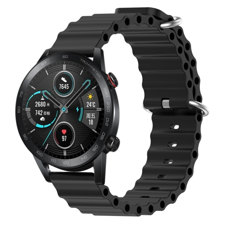 Cinturino per orologio in silicone tinta unita stile oceano da 22 mm, For Honor Magic Watch 2 46mm, For Honor Watch Dream