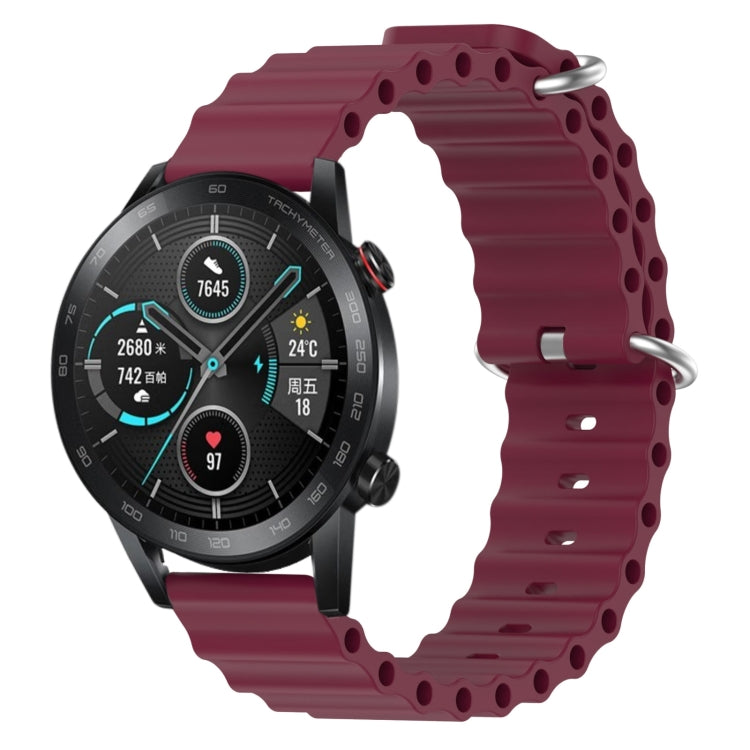 Cinturino per orologio in silicone tinta unita stile oceano da 22 mm, For Honor Magic Watch 2 46mm, For Honor Watch Dream