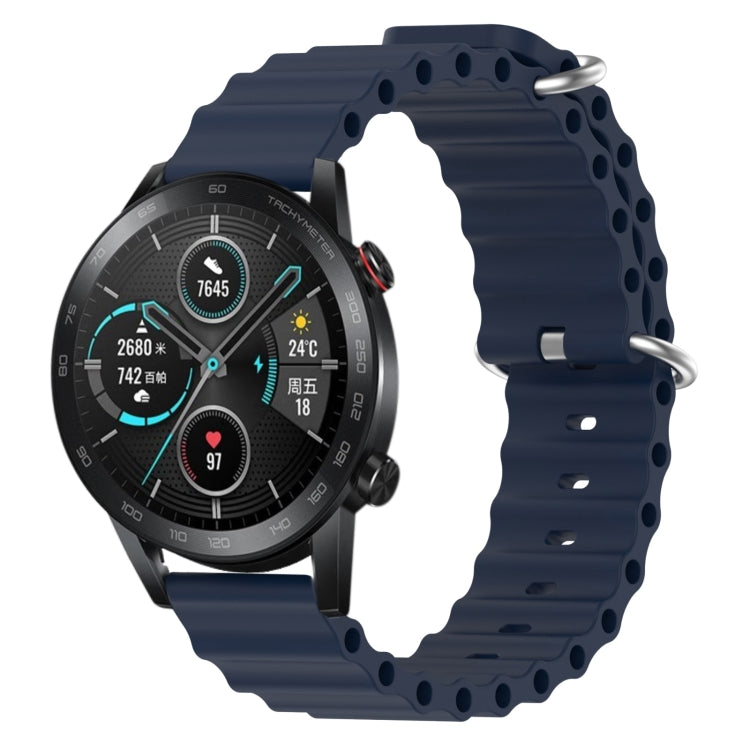 Cinturino per orologio in silicone tinta unita stile oceano da 22 mm, For Honor Magic Watch 2 46mm, For Honor Watch Dream