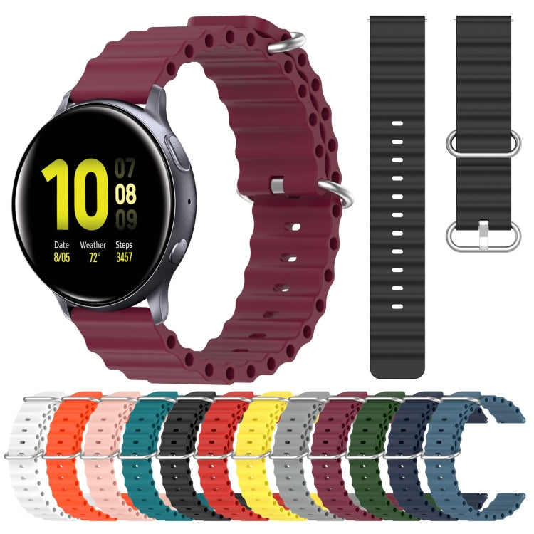 Cinturino per orologio in silicone tinta unita stile oceano da 20 mm, For Samsung Galaxy Watch Active 2 44mm, For Samsung Galaxy Watch 42mm