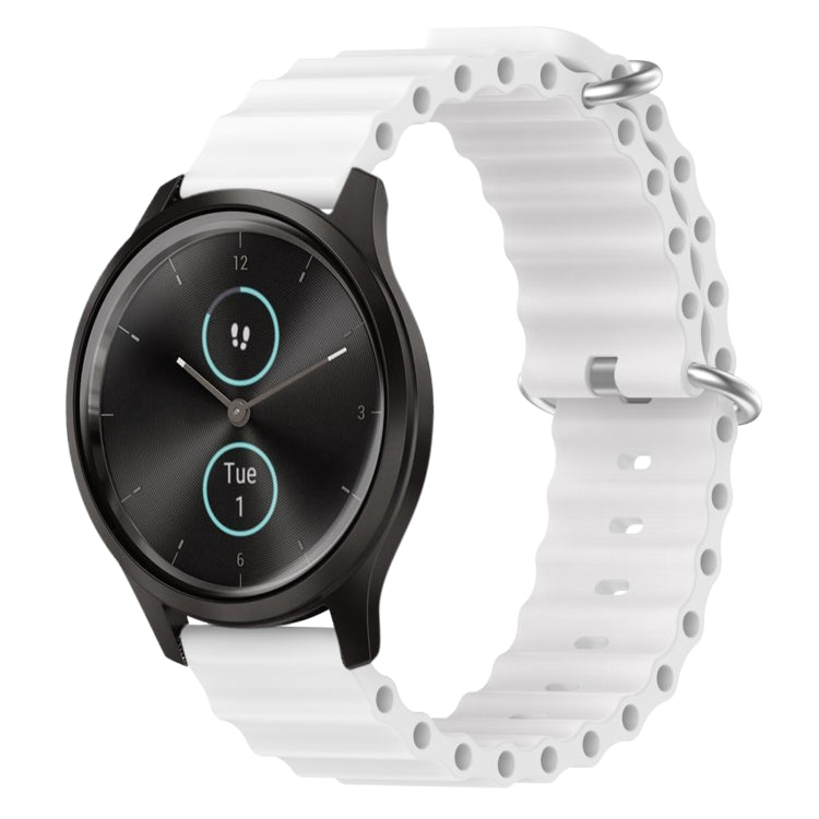 Cinturino per orologio in silicone tinta unita stile oceano da 20 mm, For Garmin Garminmove Style, For Garmin Forerunner 645 Music
