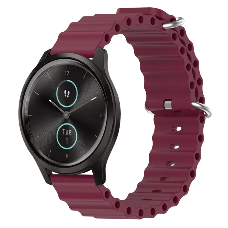Cinturino per orologio in silicone tinta unita stile oceano da 20 mm, For Garmin Garminmove Style, For Garmin Forerunner 645 Music