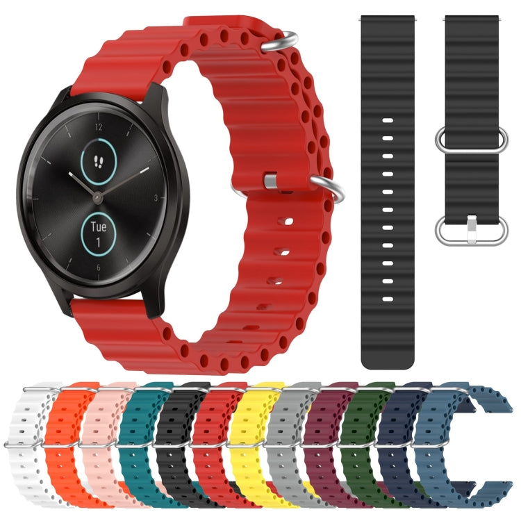 Cinturino per orologio in silicone tinta unita stile oceano da 20 mm, For Garmin Garminmove Style, For Garmin Forerunner 645 Music