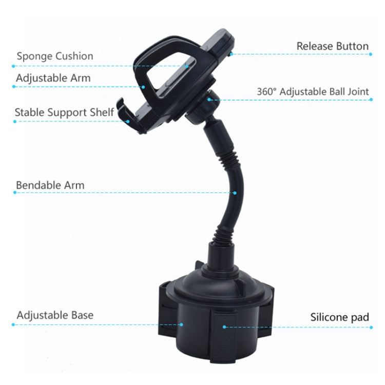 C009 Portabicchieri per auto regolabile Supporto universale per auto a 360 gradi, C009