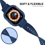 Per Apple Watch Ultra 49mm JUNSUNMAY Custodia in TPU integrata Cinturino elastico regolabile