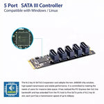 Adattatore per scheda di espansione disco rigido SATA3.0 ST532 M.2 NGFF a 5 porte Disponibile, 5 Ports