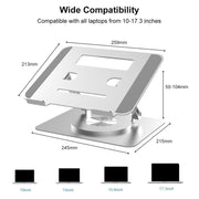 D088 Supporto portatile per laptop regolabile in altezza flessibile con rotazione a 360 gradi in alluminio portatile, D088