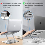 D088 Supporto portatile per laptop regolabile in altezza flessibile con rotazione a 360 gradi in alluminio portatile, D088
