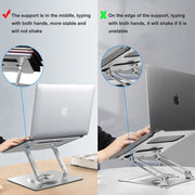 D088 Supporto portatile per laptop regolabile in altezza flessibile con rotazione a 360 gradi in alluminio portatile, D088