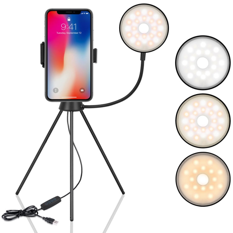 Lampada ad anello LED dimmerabile con supporto smartphone