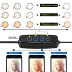 Lampada ad anello LED dimmerabile con supporto smartphone