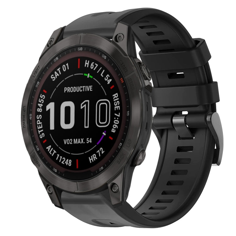 Cinturino in silicone tinta unita con fibbia in metallo, For Garmin Fenix 7, For Garmin Fenix 7 Solar, For Garmin Fenix 7 Sapphire Solar