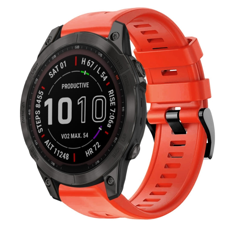 Cinturino in silicone tinta unita con fibbia in metallo, For Garmin Fenix 7, For Garmin Fenix 7 Solar, For Garmin Fenix 7 Sapphire Solar