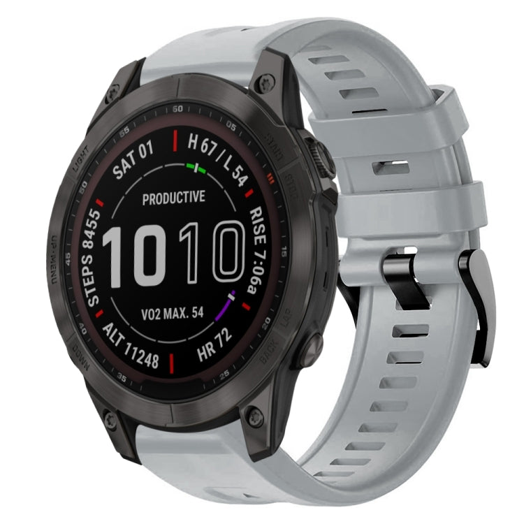Cinturino in silicone tinta unita con fibbia in metallo, For Garmin Fenix 7, For Garmin Fenix 7 Solar, For Garmin Fenix 7 Sapphire Solar