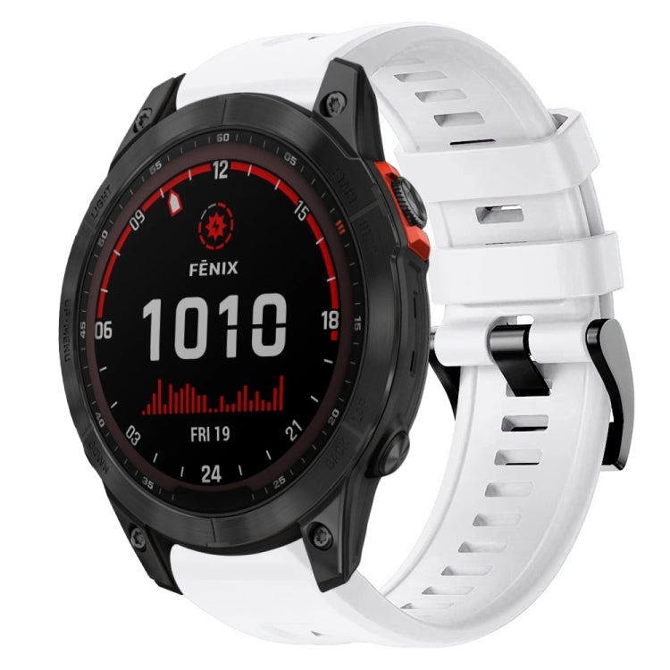 Cinturino in silicone tinta unita con fibbia in metallo, For Garmin Fenix 7, For Garmin Fenix 7 Solar, For Garmin Fenix 7 Sapphire Solar