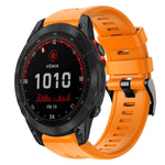 Cinturino in silicone tinta unita con fibbia in metallo, For Garmin Fenix 7, For Garmin Fenix 7 Solar, For Garmin Fenix 7 Sapphire Solar