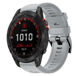 Cinturino in silicone tinta unita con fibbia in metallo, For Garmin Fenix 7, For Garmin Fenix 7 Solar, For Garmin Fenix 7 Sapphire Solar