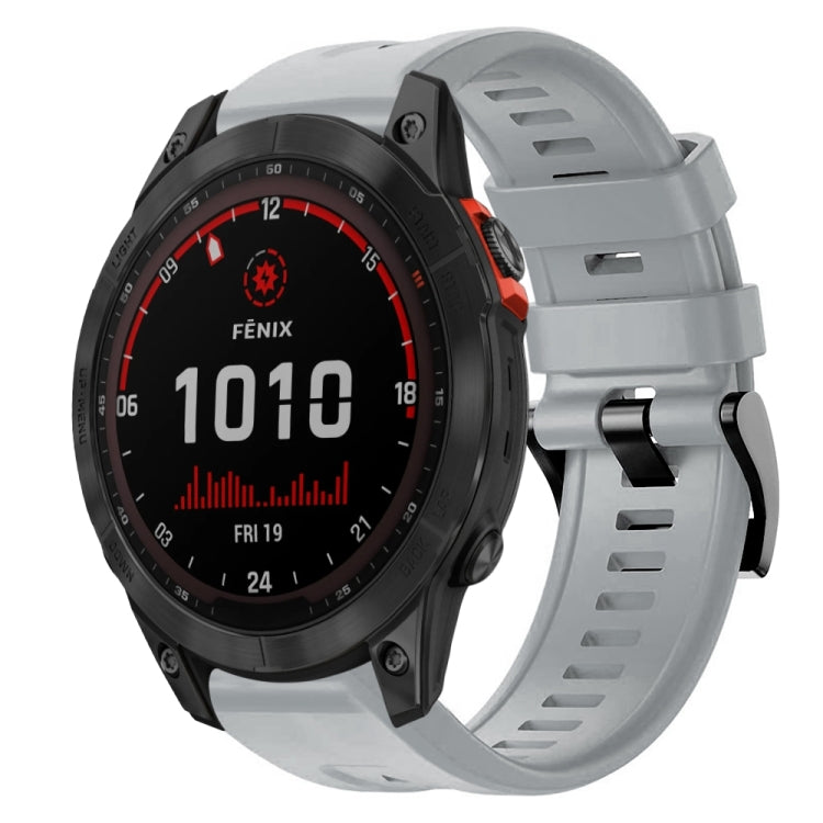 Cinturino in silicone tinta unita con fibbia in metallo, For Garmin Fenix 7, For Garmin Fenix 7 Solar, For Garmin Fenix 7 Sapphire Solar