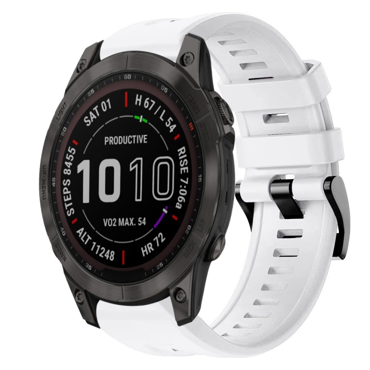 Cinturino in silicone tinta unita con fibbia in metallo, For Garmin Fenix 7, For Garmin Fenix 7 Solar, For Garmin Fenix 7 Sapphire Solar