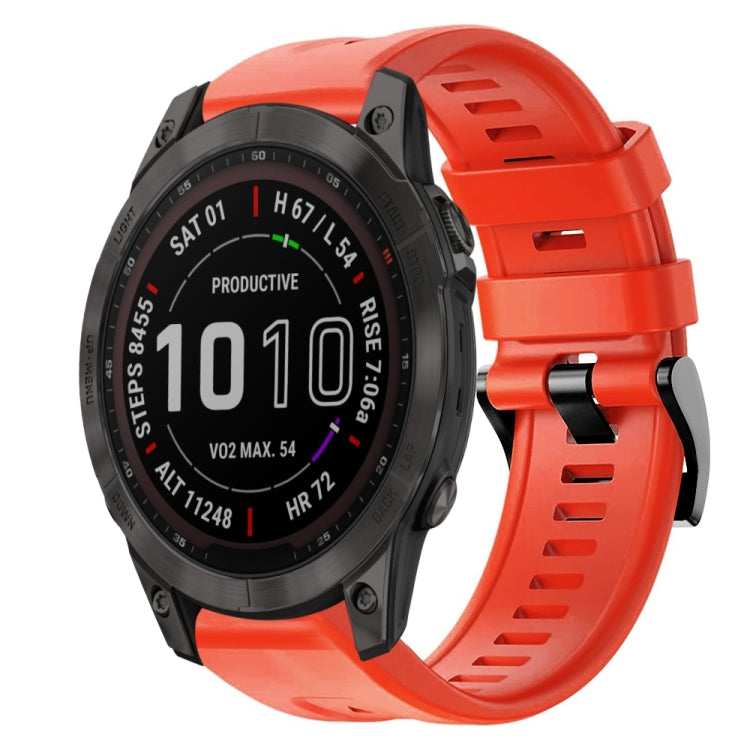 Cinturino in silicone tinta unita con fibbia in metallo, For Garmin Fenix 7, For Garmin Fenix 7 Solar, For Garmin Fenix 7 Sapphire Solar