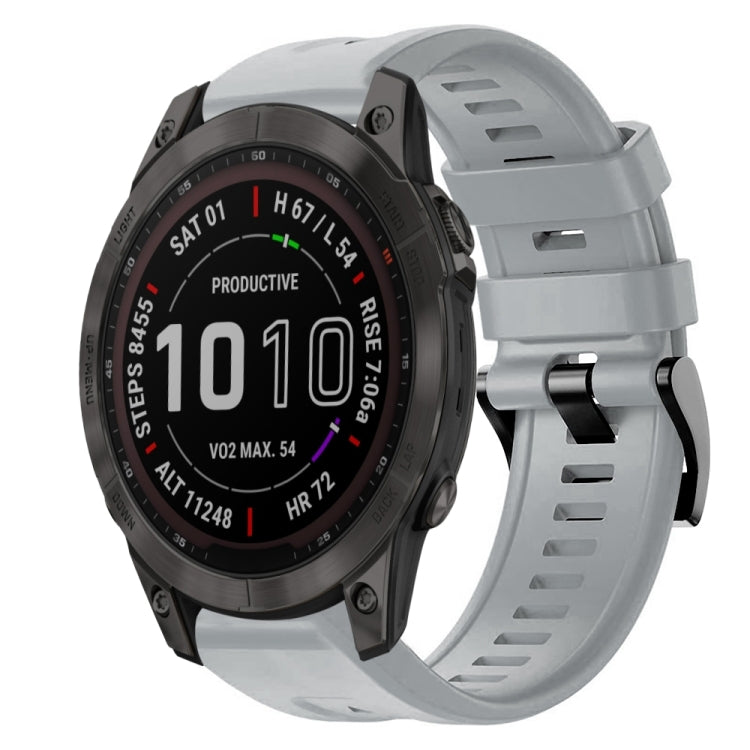 Cinturino in silicone tinta unita con fibbia in metallo, For Garmin Fenix 7, For Garmin Fenix 7 Solar, For Garmin Fenix 7 Sapphire Solar
