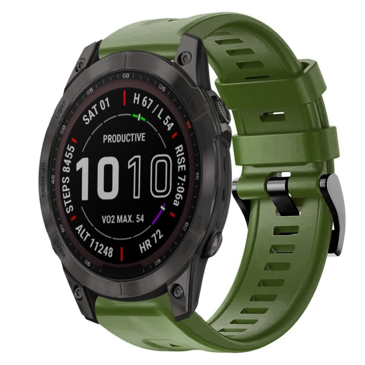 Cinturino in silicone tinta unita con fibbia in metallo, For Garmin Fenix 7, For Garmin Fenix 7 Solar, For Garmin Fenix 7 Sapphire Solar