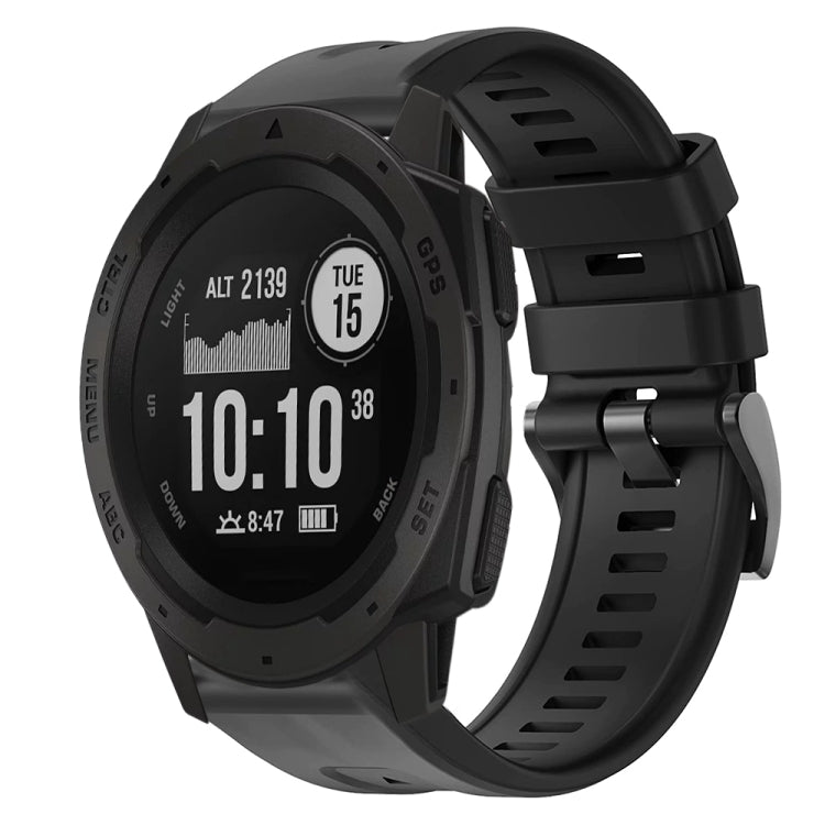 Cinturino in silicone tinta unita con fibbia in metallo, For  Garmin Instinct, For Garmin Approach S62, For Garmin Fenix 6 GPS